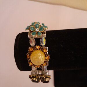 Floral Bejewel Chunky Bracelet